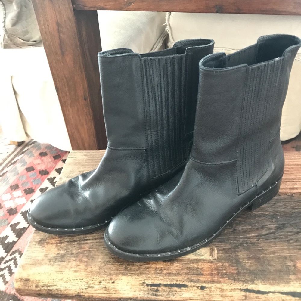 Freda Salvador Black Leather Boots